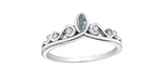 Load image into Gallery viewer, 10K White Gold Tiara Aqua and Diamonds Ring
