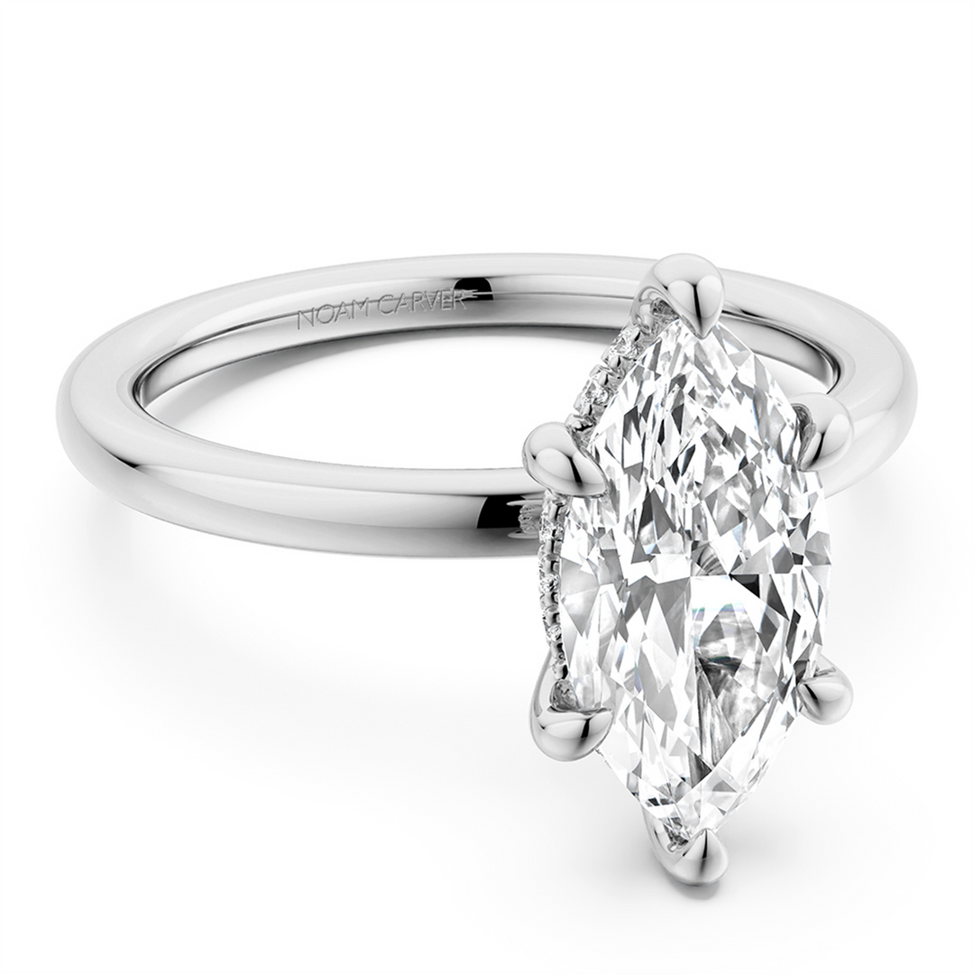 White Gold Solitaire Diamond Engagement Ring Semi-Mount
Fits Centre: