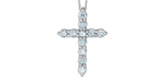 Load image into Gallery viewer, 10K White Gold Lab Diamonds Cross Religious Pendant Necklace

PENDAN

