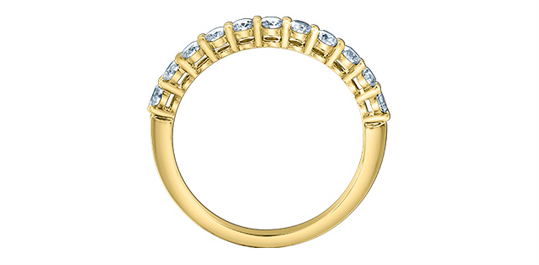 Lady's 14K Yellow Gold Prong Set Lab Diamonds Band
Diamond Shape: Round