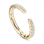 Load image into Gallery viewer, Lady&#39;s Yellow Gold Open Ended Diamonds Band
Diamond Shape: Round
Tot
