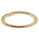 Load image into Gallery viewer, Gold Stainless Steel Curb Bracelet 
Length: 7&quot; + 1&quot;
Width: 7.7mm
Fi
