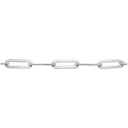 White Sterling Silver Paperclip Bracelet 
Top Width: 5.8mm
Length: 7