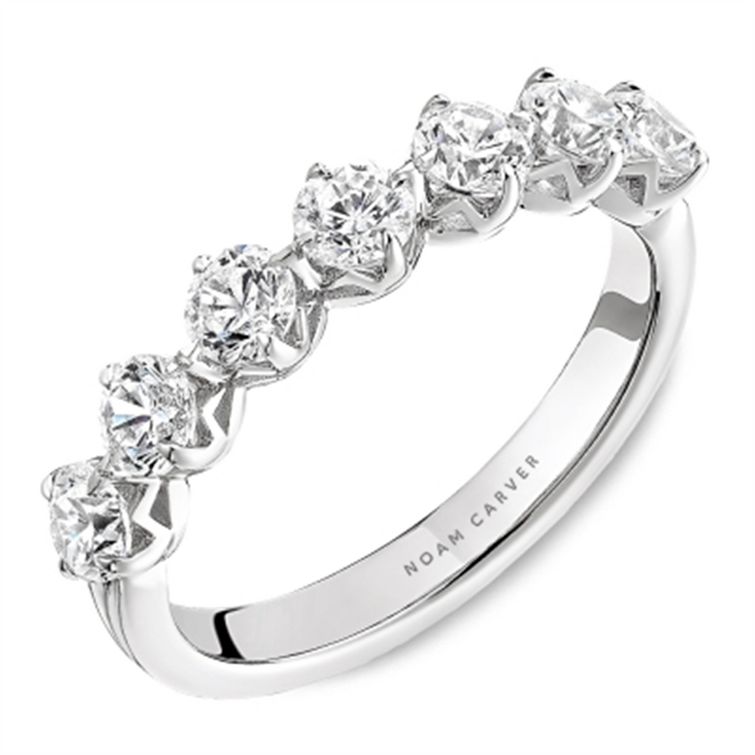 Lady's 14K White Gold Prong Set Lab Diamonds Band
Diamond Shape: Round