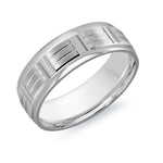 Load image into Gallery viewer, Men&#39;s 10K White Gold Stepped Down Edges Band with Satin Finish
