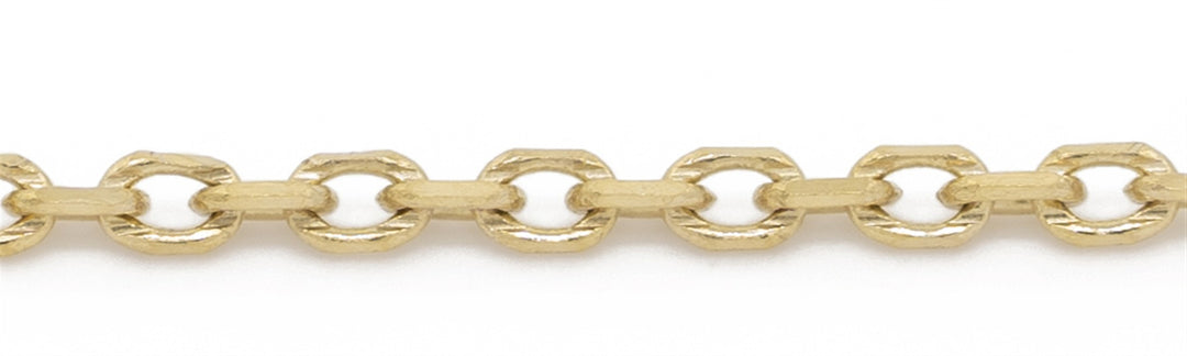 10K Yellow Gold Solid Cable Link Chain 
Length: 18"
Width: 1mm