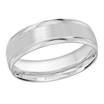 Load image into Gallery viewer, Men&#39;s 10K White Gold Stepped Down Edges Band with Satin Finish
