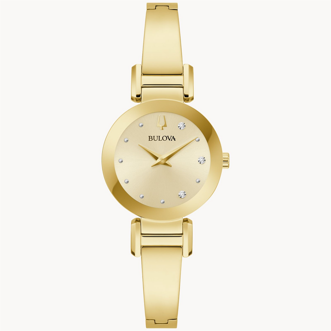 BULOVA Lady's Stainless Steel Quartz Dress Watch with Gold Dial
Colle