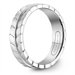 Load image into Gallery viewer, Men's White Gold Carved Band with Frosted Finish