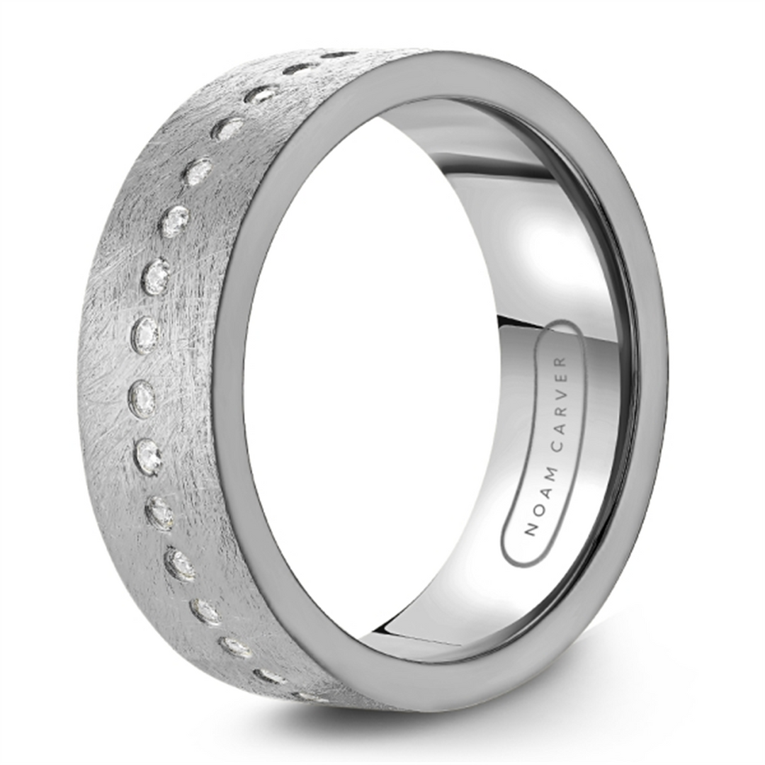Men's White Gold Flat Diamond Band
Total Diamonds: 0.24cttw
Top Widt