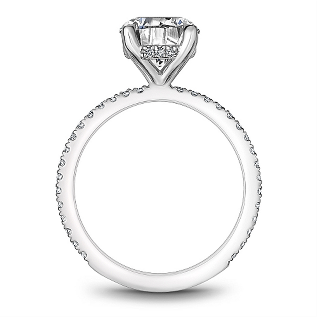 14K White Gold Side Stones Diamond Engagement Ring Semi-Mount
Fits Ce