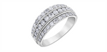 Load image into Gallery viewer, Lady&#39;s 10K White Gold Multi Row Diamond Band 
Total Diamonds: 1.01 ct
