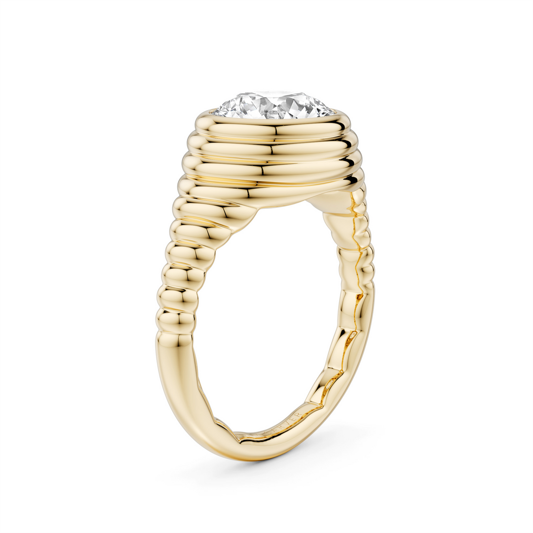 Yellow Gold Solitaire Diamond Engagement Ring Semi-Mount
Fits Centre: