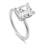 Load image into Gallery viewer, White Gold Hidden Halo Diamond Engagement Ring Semi-Mount
Fits Centre
