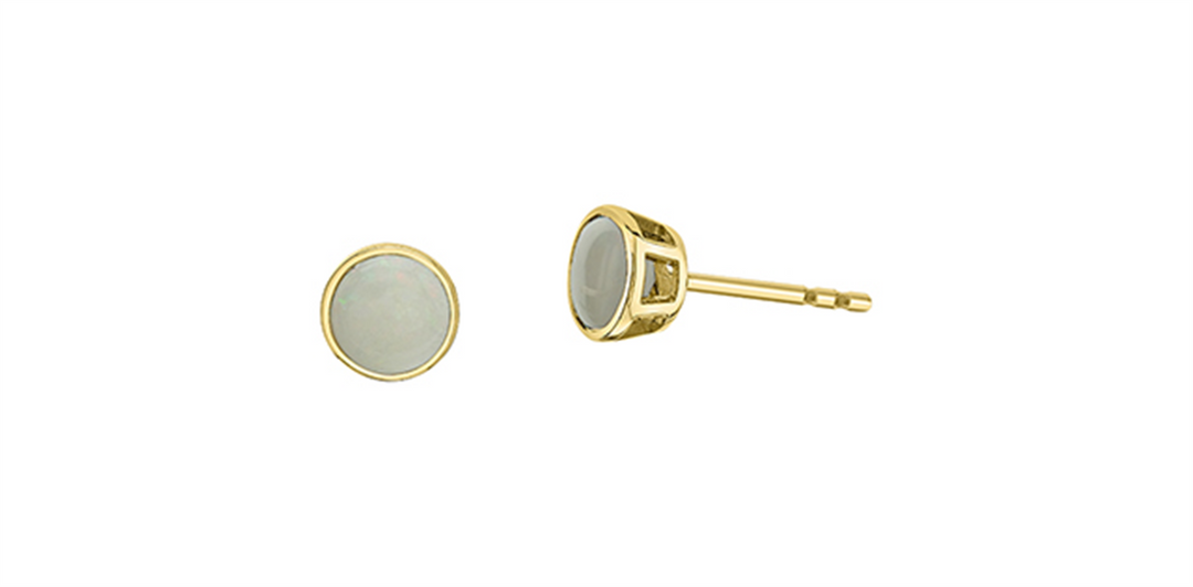 10K Yellow Gold Round Opals Stud Earrings
Primary Stone: Round Opals