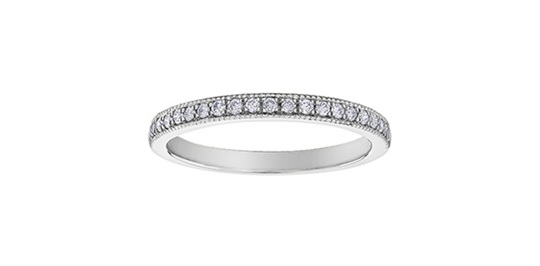 Lady's 10K White Gold Vintage Diamonds Band
Diamond Shape: Round