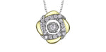 Load image into Gallery viewer, 10K Yellow &amp; White Gold Diamond Wreath Polished Dancing Stone Pendant