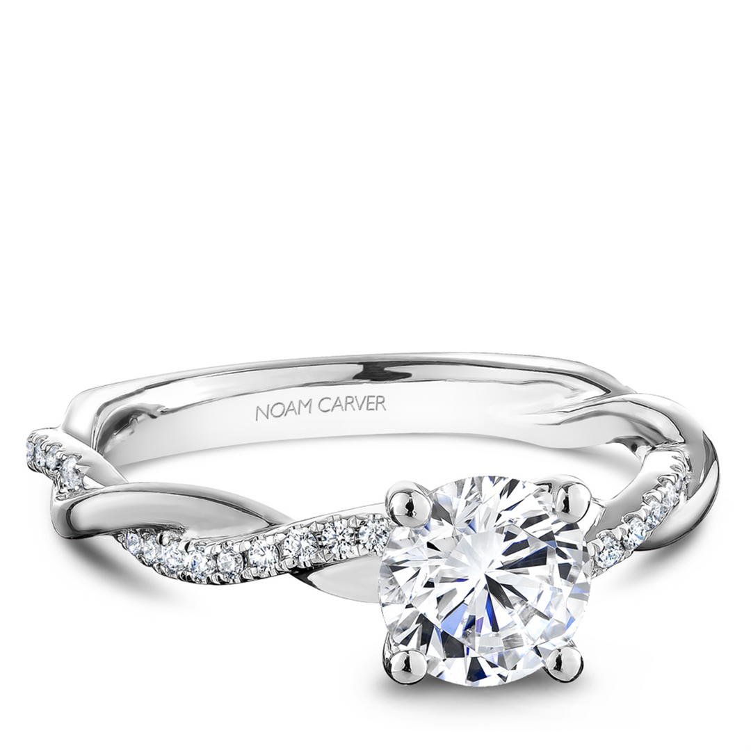 White Gold Intertwined Diamond Engagement Ring Semi-Mount
Fits Centre