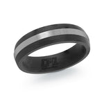 Load image into Gallery viewer, Black Carbon Fibre Brushed Domed Band Band with Stainless Steel Inlay 
Width: 6mm
