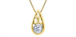 Load image into Gallery viewer, 10K Yellow &amp; White Gold Diamond Teardrop Polished Pendant Necklace
