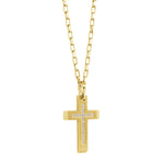 Load image into Gallery viewer, Polished Gold Stainless Steel Cross Necklace
