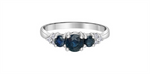 Load image into Gallery viewer, 10K White Gold 3 Stone Sapphires and Diamonds and Sapphires Ring
Prim
