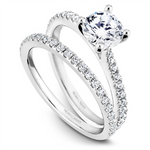 Load image into Gallery viewer, White Gold Side Stones Diamond Semi-Mount
