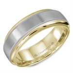 Load image into Gallery viewer, Men&#39;s Yellow &amp; White Gold Flat with Milgrain Band with Satin Finish
