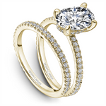 Load image into Gallery viewer, 14K Yellow Gold Side Stones Diamond Engagement Ring Semi-Mount
Fits C