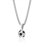 Load image into Gallery viewer, Polished Stainless Steel Soccer Necklace
