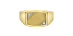 Load image into Gallery viewer, Men&#39;s 10K Yellow Gold Signet Diamond Ring
