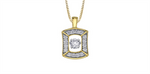 Load image into Gallery viewer, 10K Yellow &amp; White Gold Diamond Portrait Polished Dancing Stone Pendan
