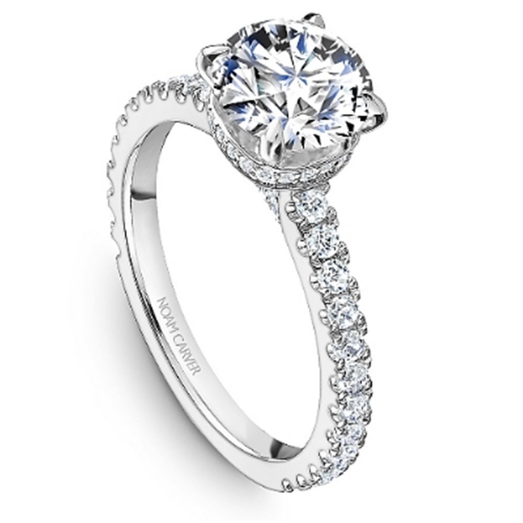 White Gold Side Stones Diamond Semi-Mount