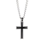 Load image into Gallery viewer, Matte&#39; Black Stainless Steel Cross Necklace
