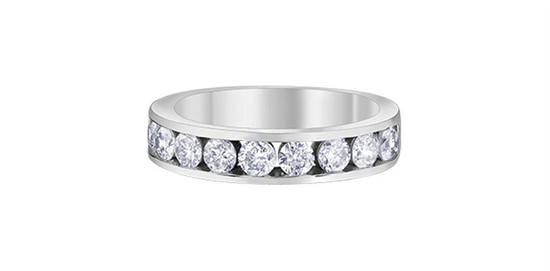 Lady's 14K White Gold Channel Set Lab Diamonds Band
Diamond Shape: Round