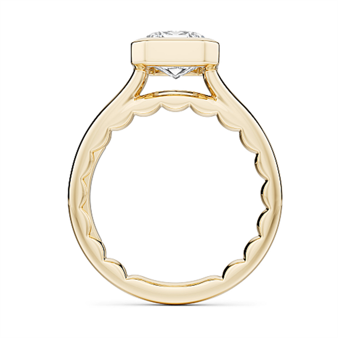 Yellow Gold Solitaire Diamond Engagement Ring Semi-Mount
Fits Centre: