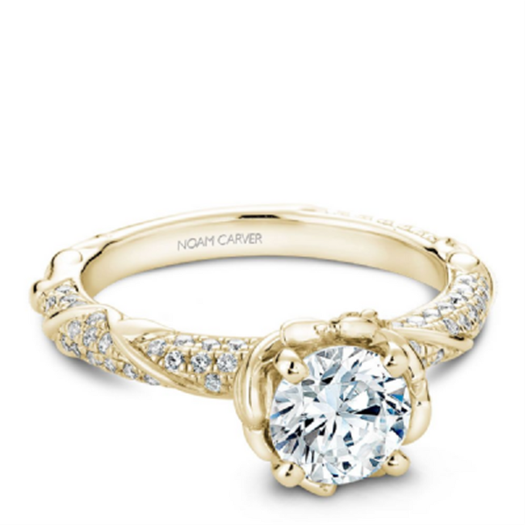 Yellow Gold Floral Diamond Semi-Mount