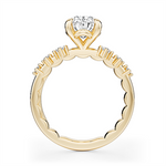 Load image into Gallery viewer, 14K Yellow Gold Side Stones Diamond Engagement Ring Semi-Mount
Fits C