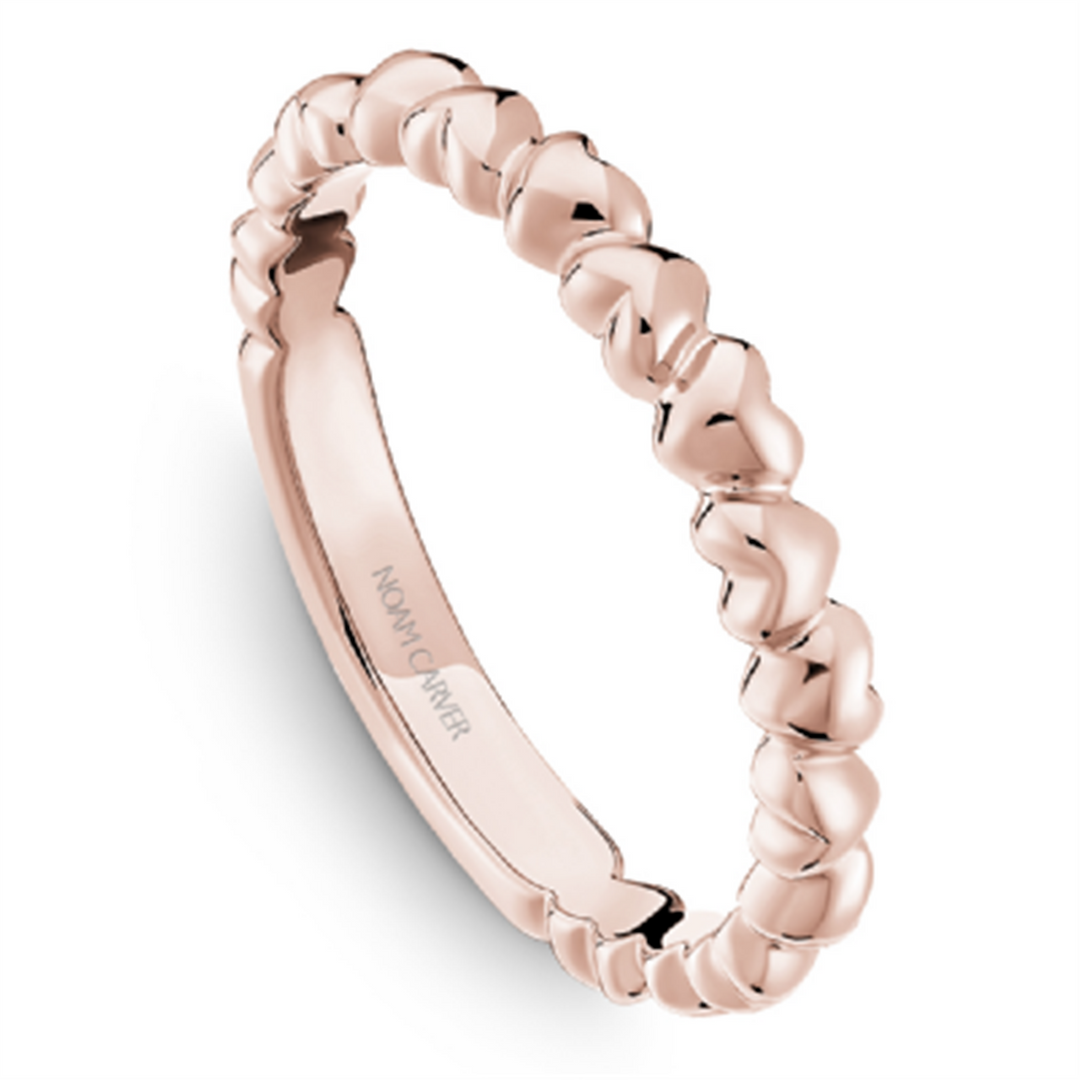 Lady's 14K Rose Gold Heart Band