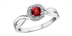 Load image into Gallery viewer, 10K White Gold Halo Garnet and Diamonds Ring
Primary Stone: Cushion-C
