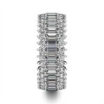 Load image into Gallery viewer, Lady&#39;s White Gold Prong Set Eternity Lab Diamonds Band
Diamond Shape: Baguette, Round
