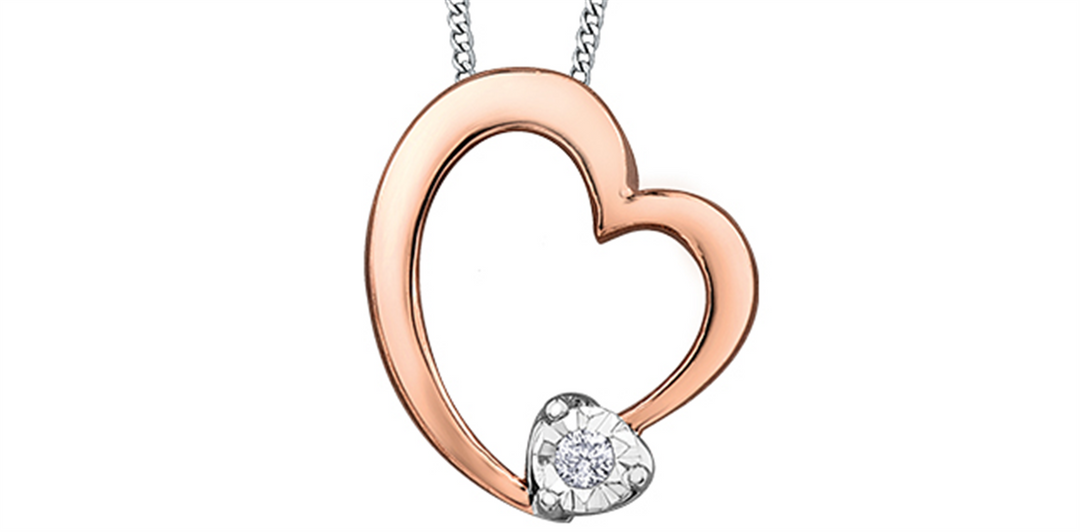 10K Rose & White Gold Diamond Heart Polished Pendant Necklace

PENDA