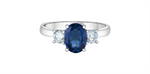 Load image into Gallery viewer, 10K White Gold 3 Stone Lab Sapphire and Lab Diamonds Ring
Primary Sto
