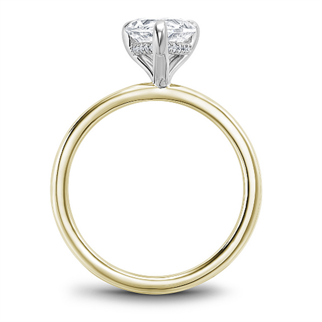 Yellow Gold Hidden Halo Diamond Engagement Ring Semi-Mount
Fits Centr