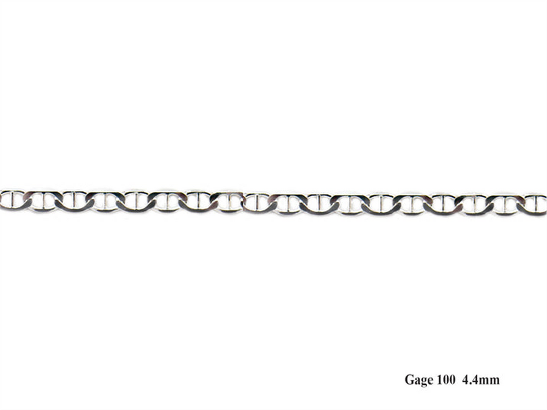 White Sterling Silver Marine Bracelet 
Top Width: 4.7mm
Length: 7.75