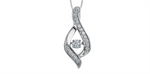 Load image into Gallery viewer, 10K White Gold Diamond Infinity Dancing Stone Pendant Necklace
