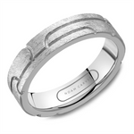 Load image into Gallery viewer, Men's White Gold Carved Band with Diamond Brushed Finish 
Top Width: