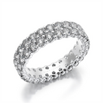 Load image into Gallery viewer, Lady&#39;s White Gold Prong Set Eternity Lab Diamonds Band
Diamond Shape: Round
