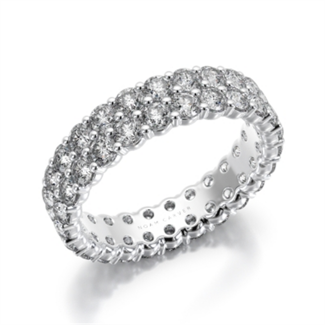 Lady's White Gold Prong Set Eternity Lab Diamonds Band
Diamond Shape: Round