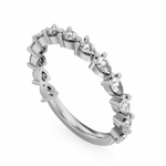 Load image into Gallery viewer, Lady&#39;s White Gold Floral Diamonds Band
Diamond Shape: Pear
